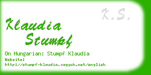 klaudia stumpf business card